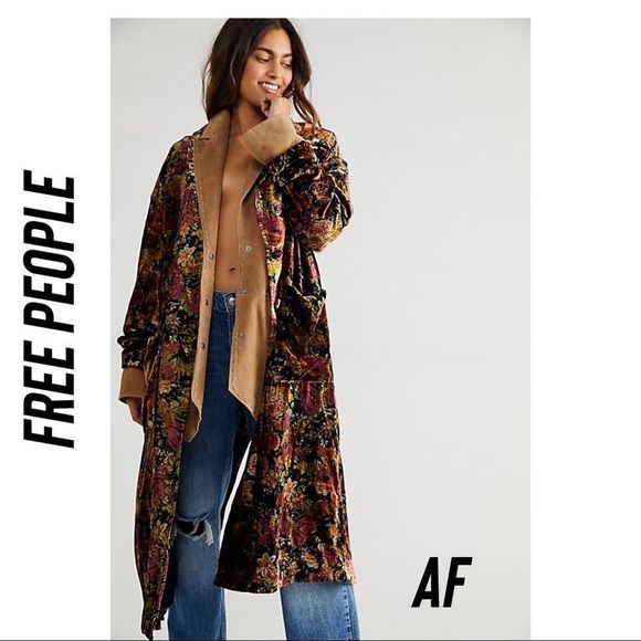 Free People Other - FREE PEOPLE SIMEONE DUSTER BLACK ROSE NEW NWT
